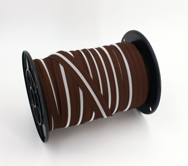 Endlosreißverschluss metallisiert dunkelbraun/ silber (1m)